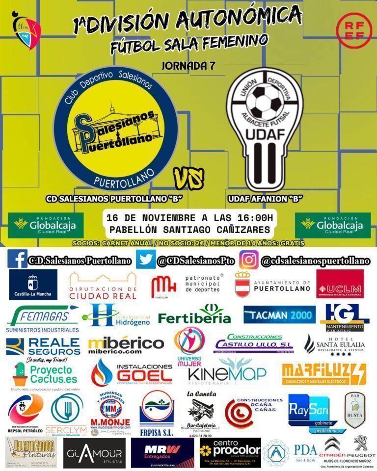 CD Salesianos Puertollano «B» – UDAF Afanion «B»