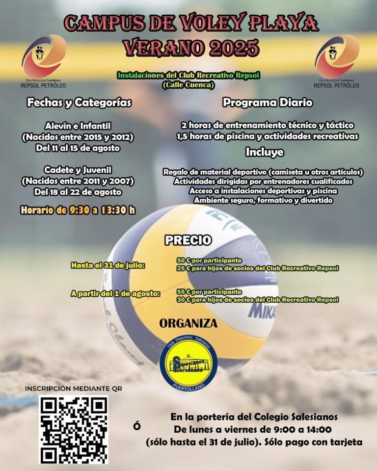 El CD Salesianos celebra en agosto el Campus de Voley Playa Verano 2025